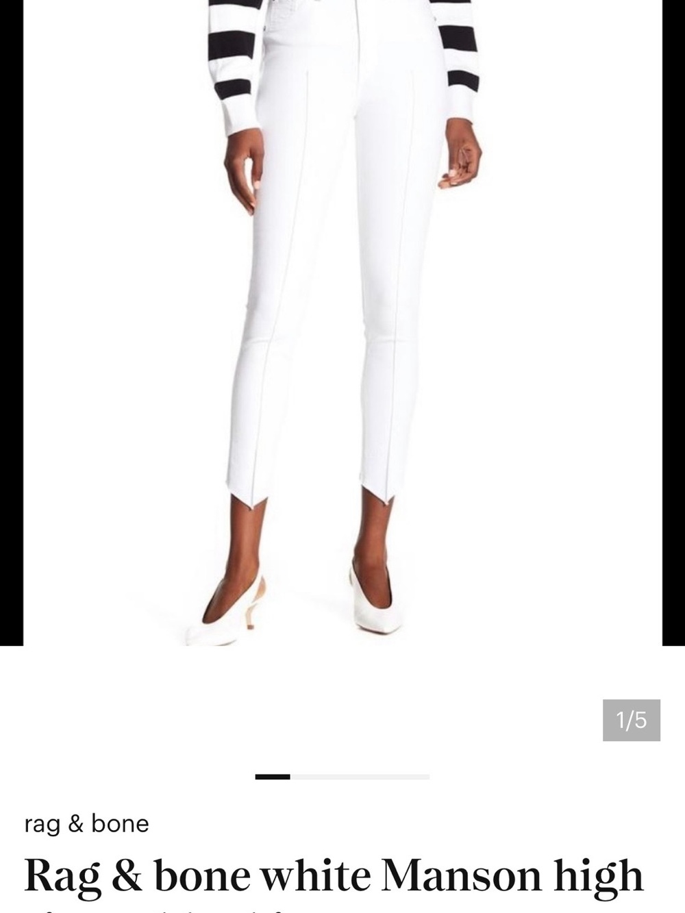 rag & bone White Manson High-Rise Ankle Pants